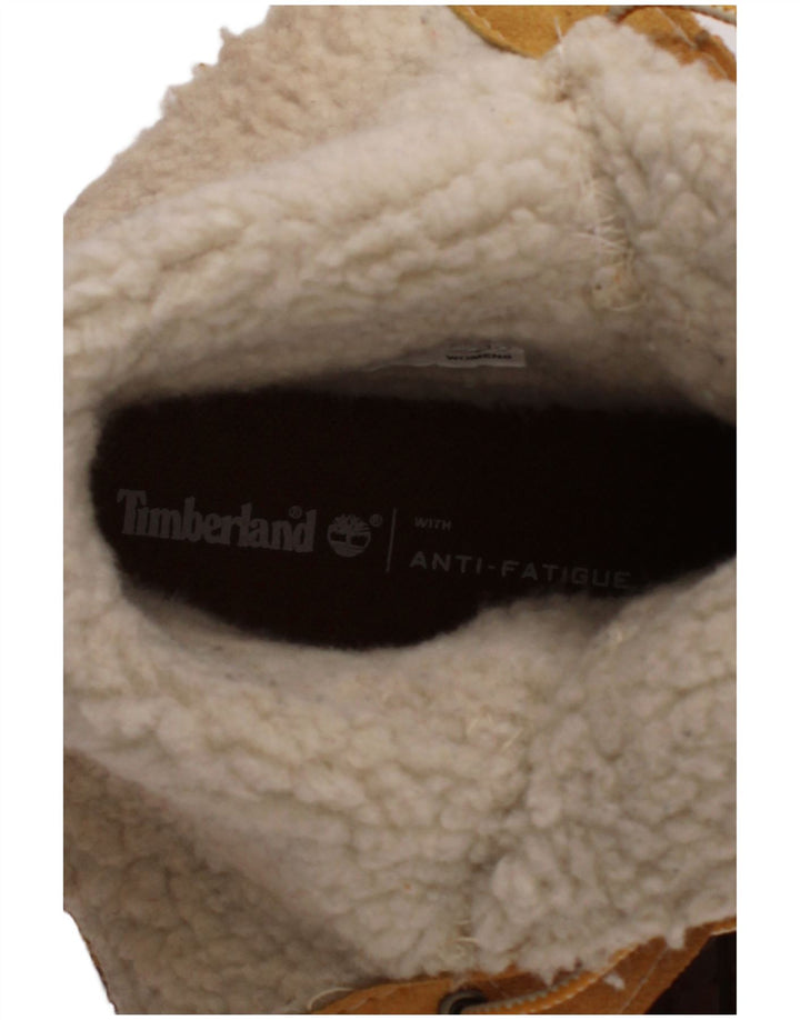 Timberland Damen-Stiefel aus Leder im Shearling-Stil, UK-Größe 5,5, braunes Leder