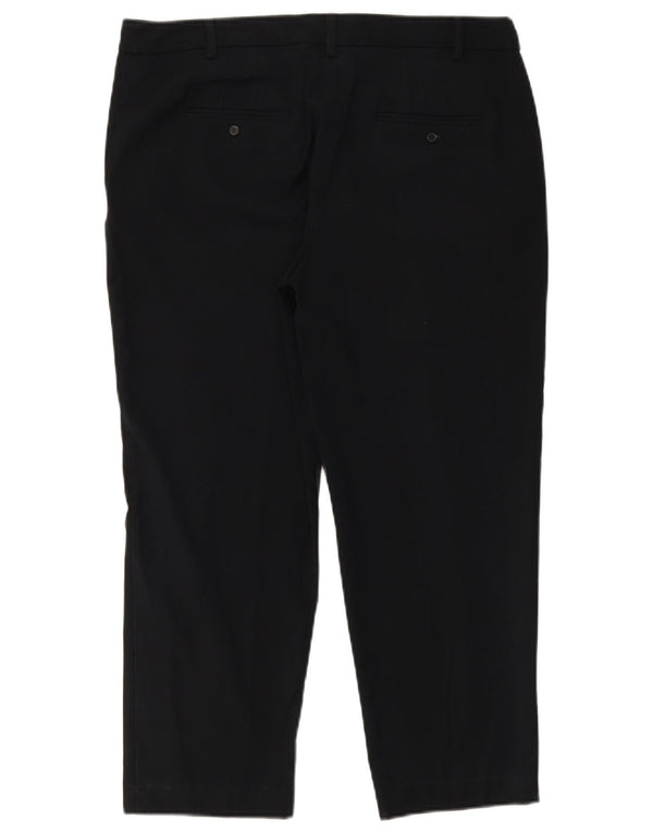 Marks & Spencer Damen Gerade Chinohose UK 14 Large W36 L26 Schwarz