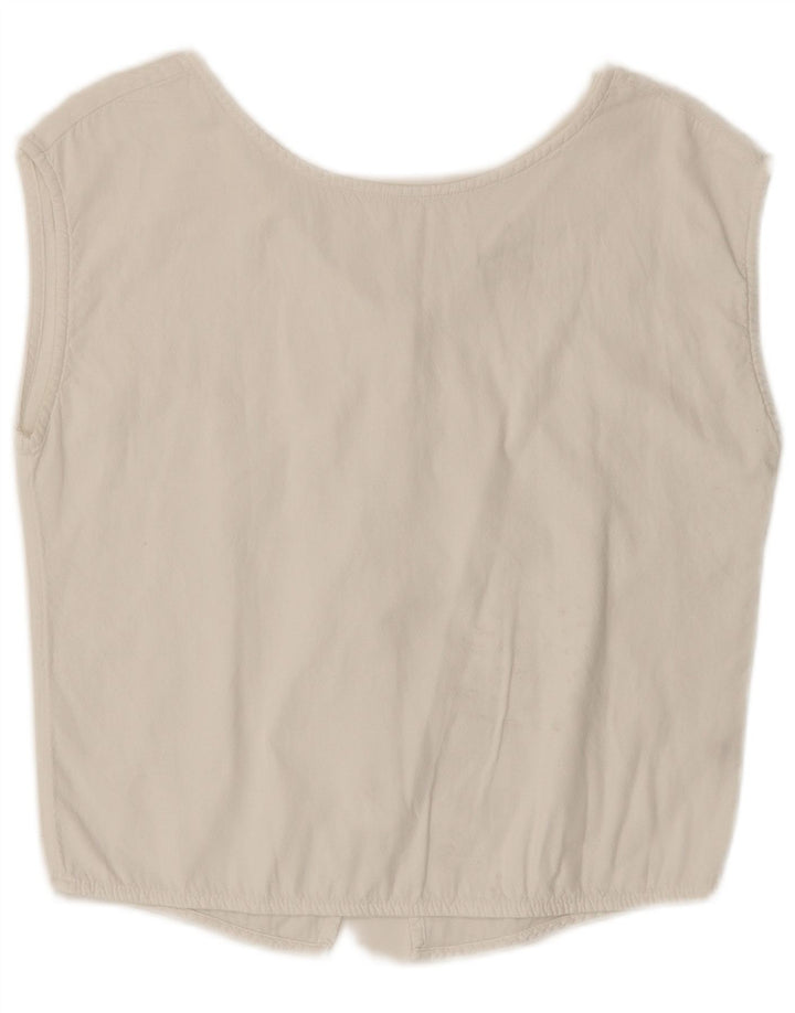 Esprit Damen ärmellose Hemdbluse UK 10 Small Weiß