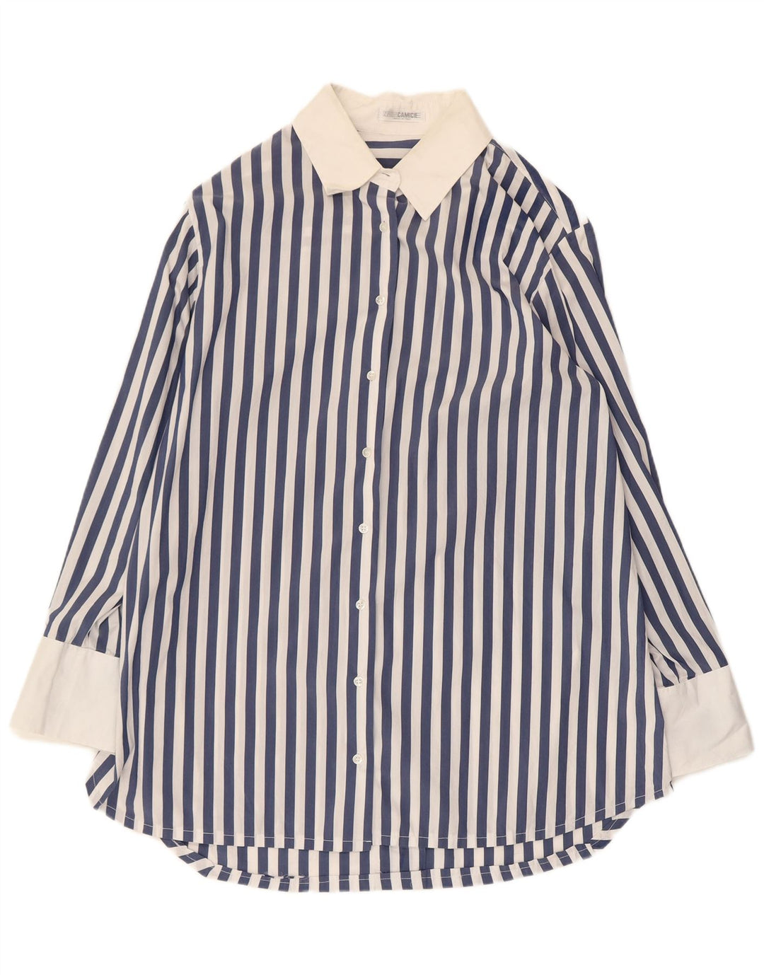 NARACAMICIE Womens Longline Shirt Blouse UK 14 Medium Blue Striped