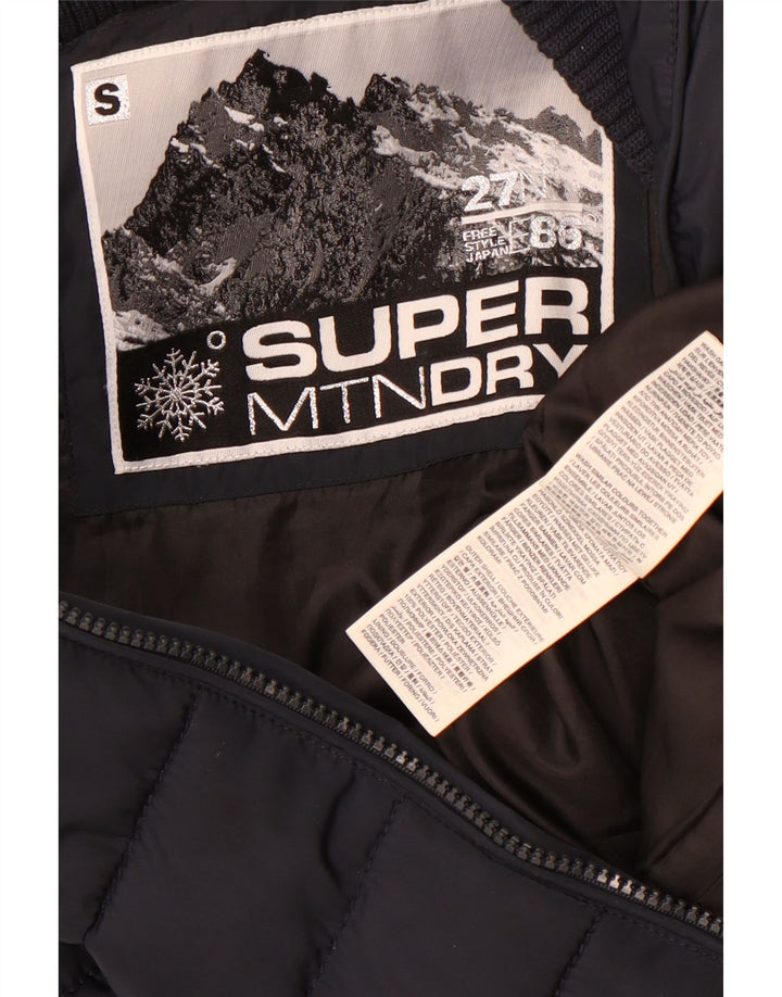 Superdry Damen Wattierte Jacke UK 10 Small Marineblau Polyester