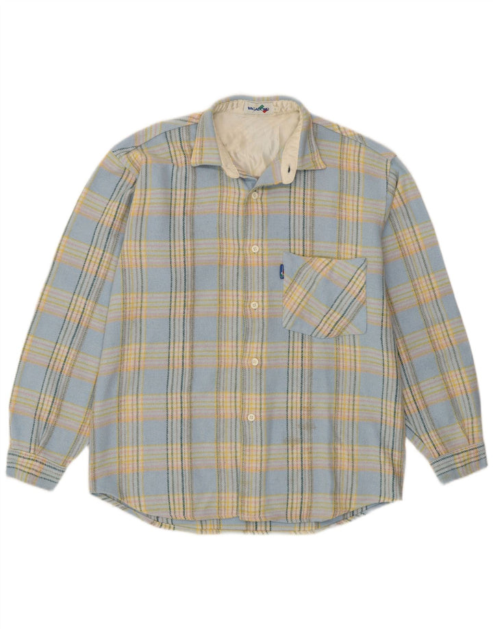 Vagabond Herren Overshirt Flanellhemd Mittelblau kariert
