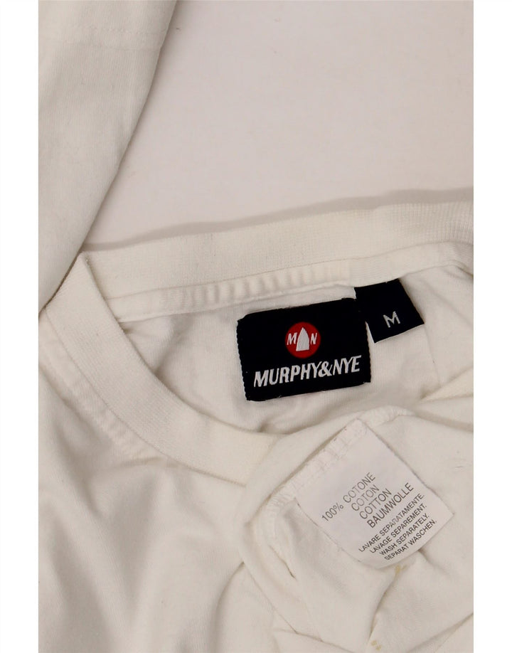 MURPHY & NYE Herren-Grafik-Oberteil, langärmelig, Mittelweiß