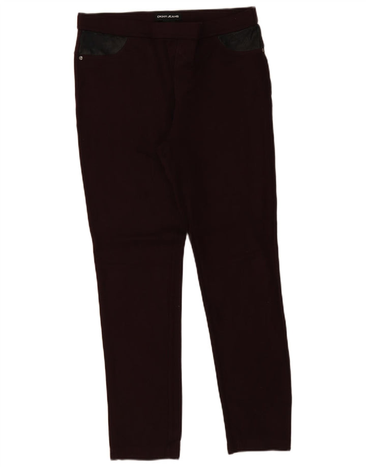 Dkny Damen-Leggings UK 14 Mittelbordeauxfarbene Viskose