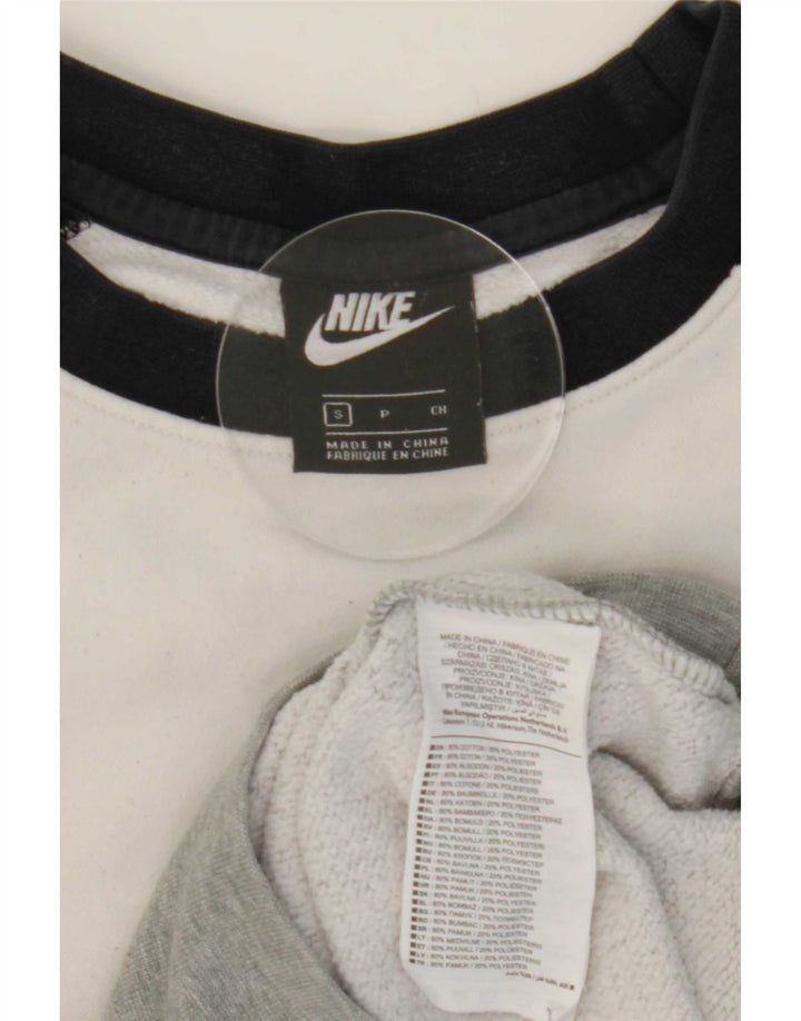 Nike Herren-Sweatshirt mit Grafik, Größe S, Grau, Colourblock-Baumwolle