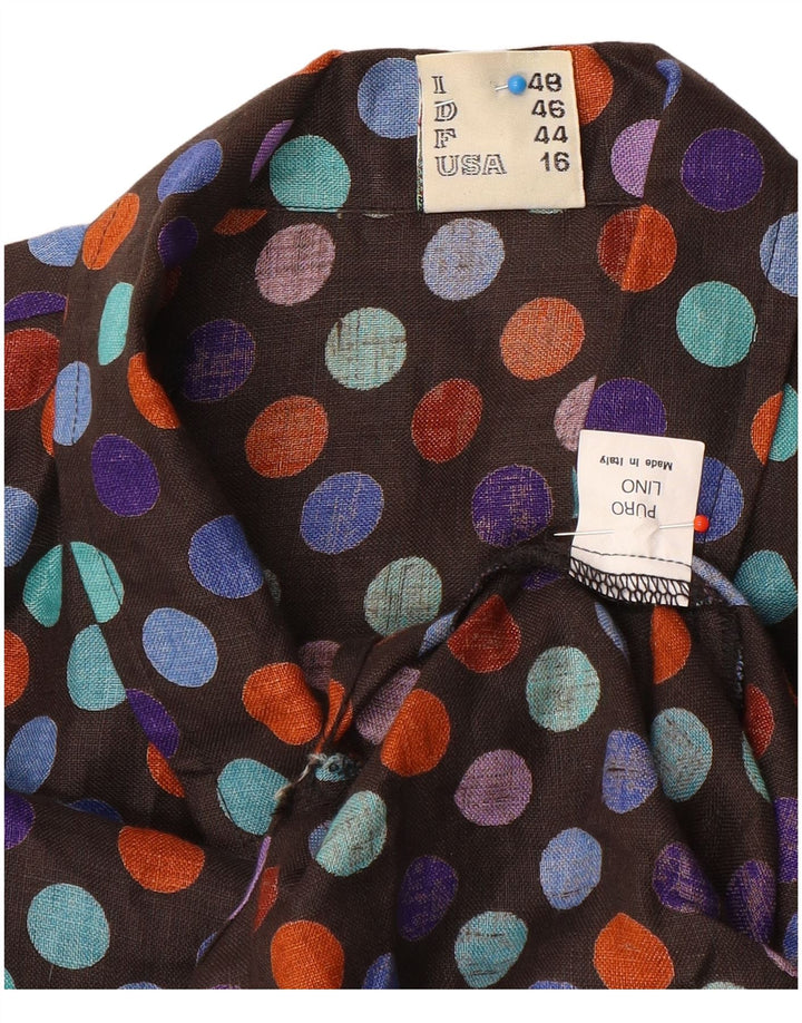 Vintage Damen Übergroßes Pullovershirt IT 48 XL Mehrfarbig gepunktet
