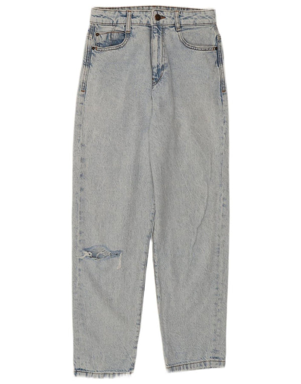 Zara Damen Distressed High Waist Jeans EU 36 XS W26 L27 Blaue Baumwolle