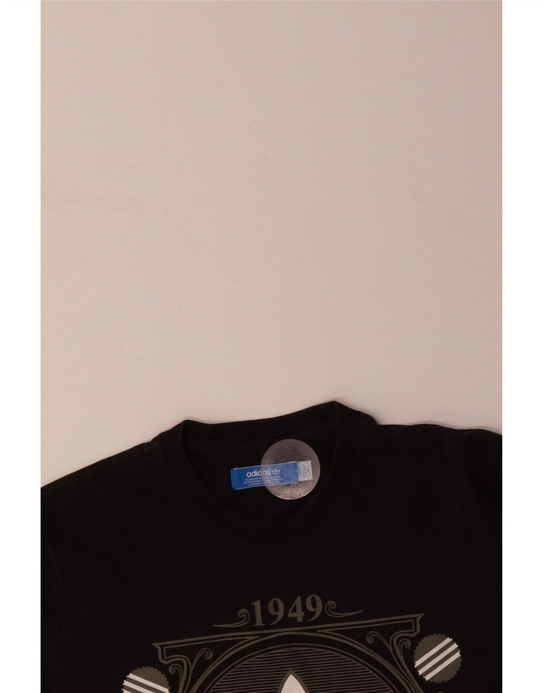 ADIDAS Mens Graphic T-Shirt Top Medium Black Cotton