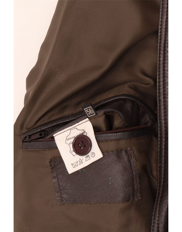 MAX MOSER Herren Ledermantel IT 56 3XL Braunes Leder