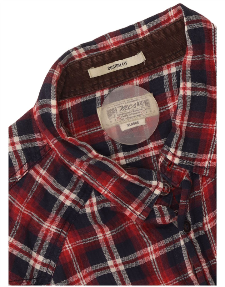 MARLBORO CLASSICS Herren-Flanellhemd mit individueller Passform, XL, rot kariert