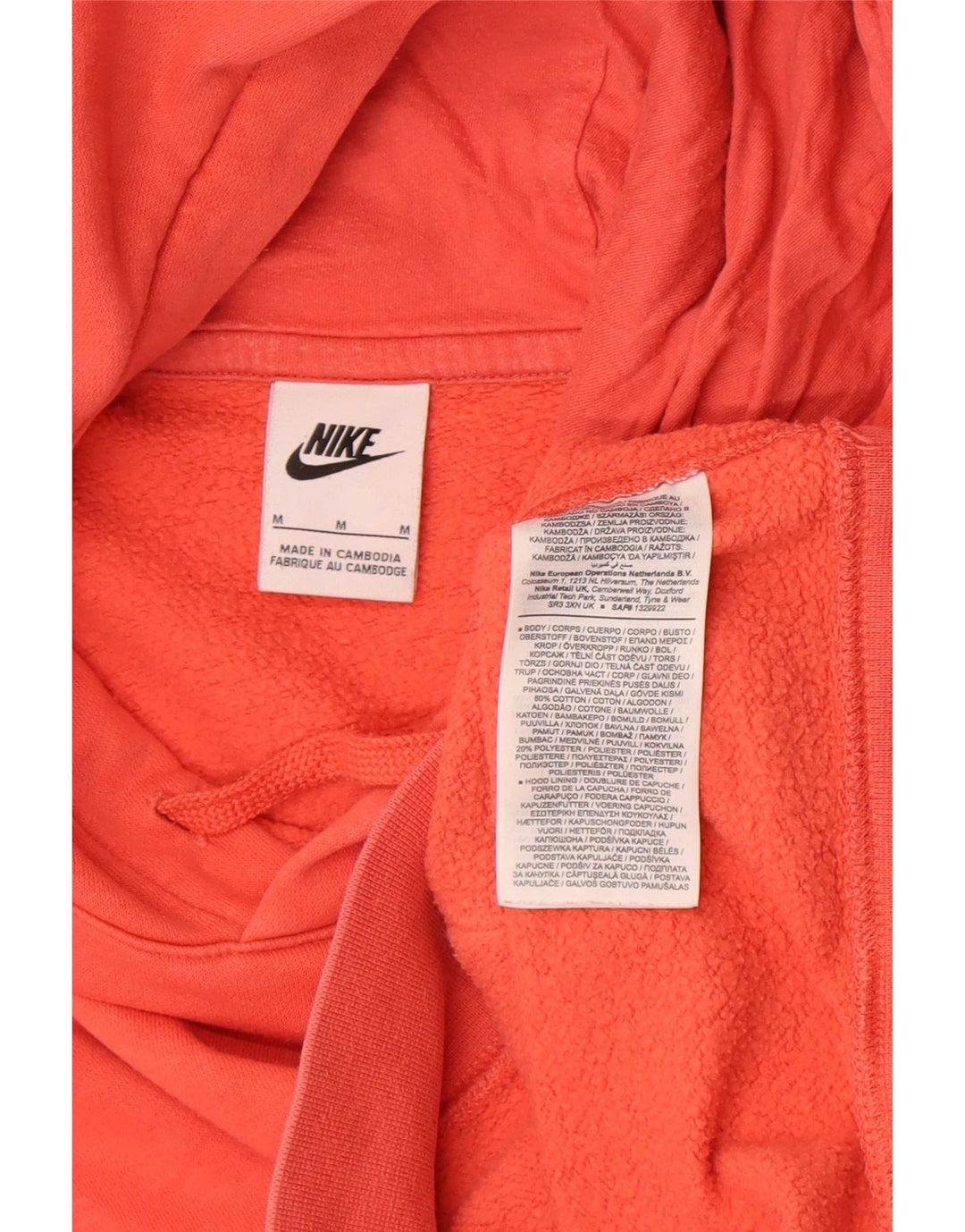 Nike Herren-Kapuzenpullover mit normaler Passform, mittelorangefarbene Baumwolle