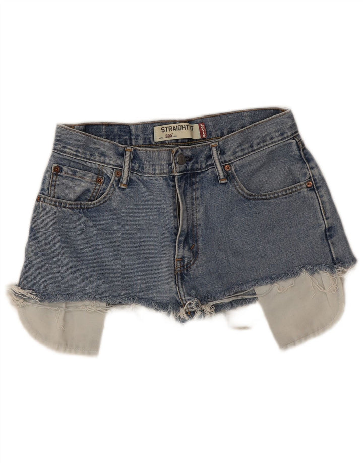 Levi's Damen 505 Distressed Denim Shorts W29 Mittelblaue Baumwolle