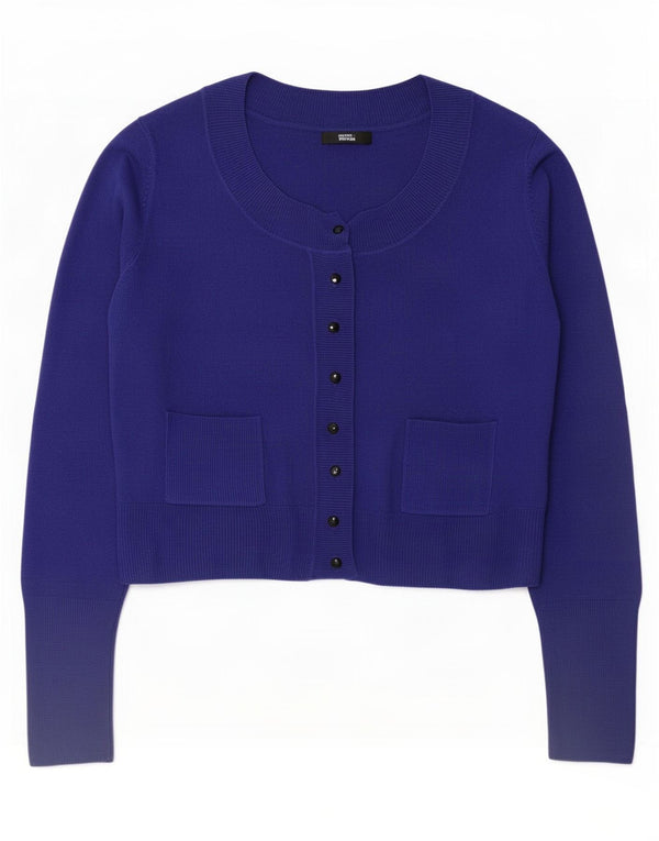 Marks & Spencer Damen Crop Cardigan Pullover UK 14 Large Lila Acryl
