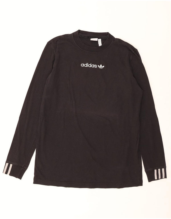 ADIDAS Womens Graphic Top Long Sleeve UK 16 Large Black Cotton