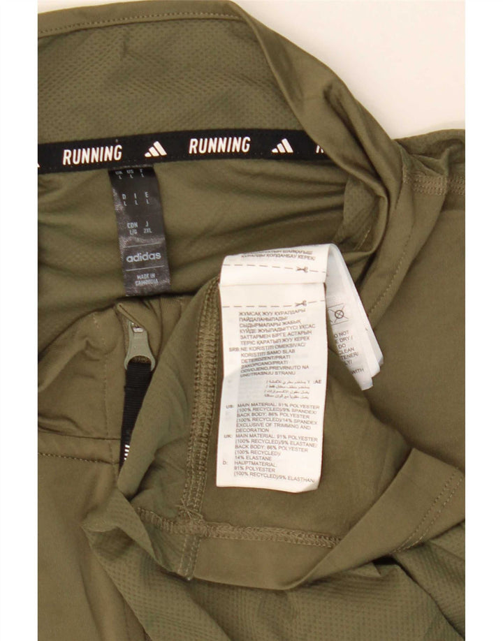 Adidas Herren Aeroready Zip Neck Pullover Trainingsanzug Top Large Khaki Polyester