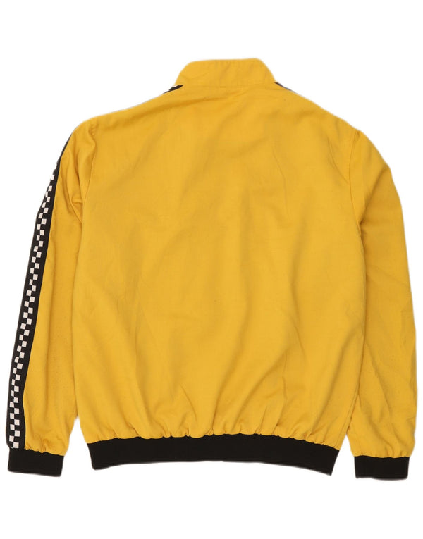 Grafische Bomberjacke für Damen von Zara, UK 40, groß, gelbes Farbblock-Polyester
