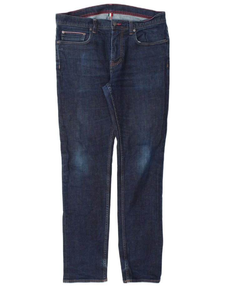 TOMMY HILFIGER Herren Denton Straight Jeans W34 L34 Marineblaue Baumwolle