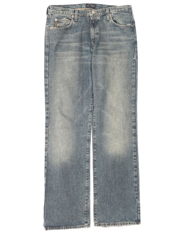 Armani Damen Straight Jeans W30 L32 Blaue Baumwolle
