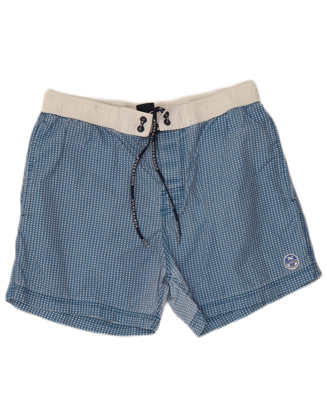 North Sails Badeshorts für Jungen, 15–16 Jahre, blau gefleckte Baumwolle