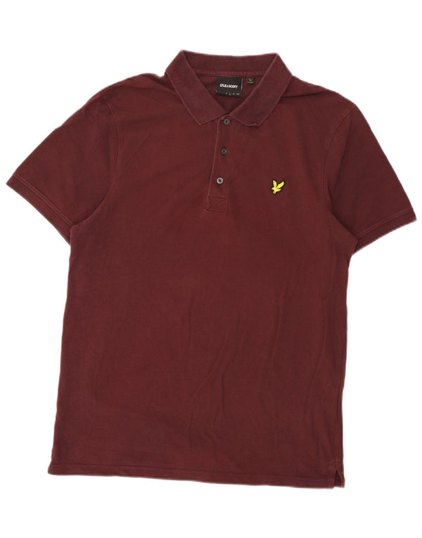 Lyle & Scott Herren-Poloshirt, groß, Burgunderrot, Baumwolle