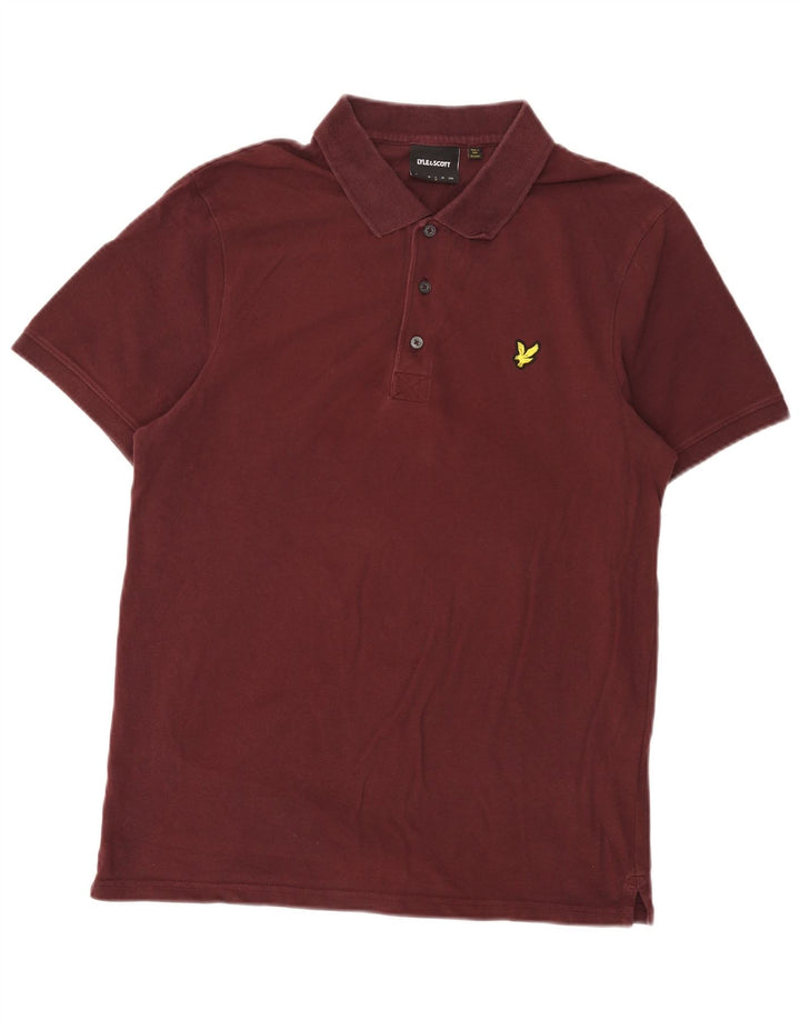 Lyle & Scott Herren-Poloshirt, groß, Burgunderrot, Baumwolle