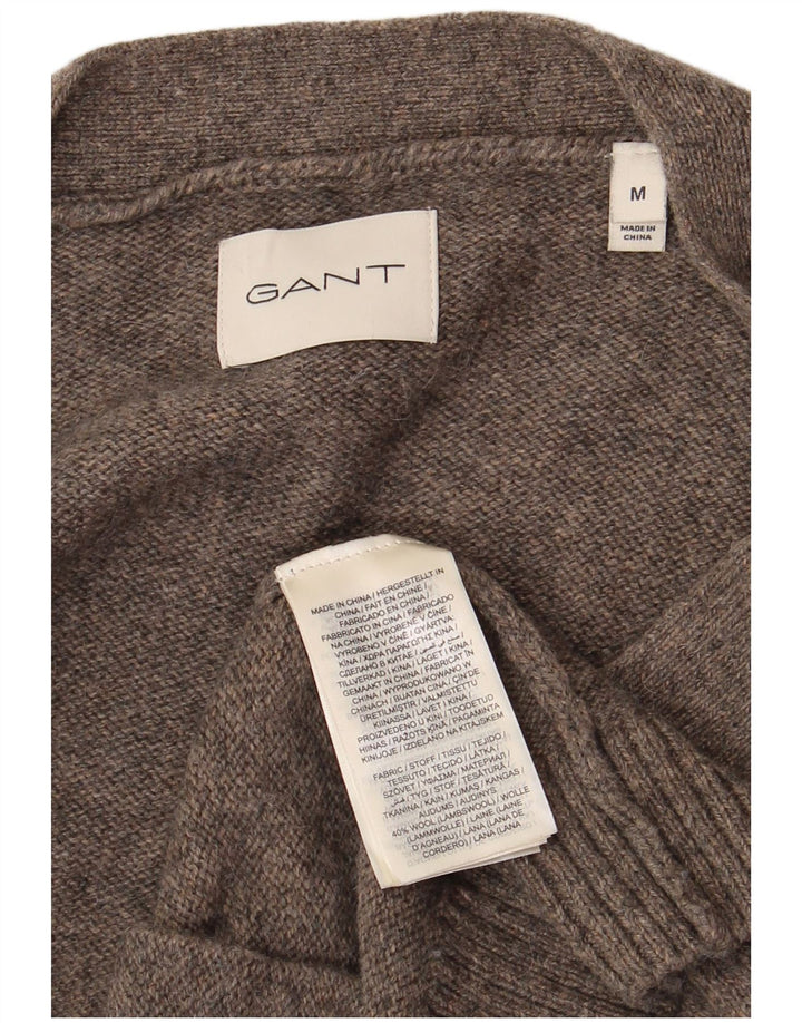Gant Herren-Strickjacke aus mittelgrauer Lammwolle