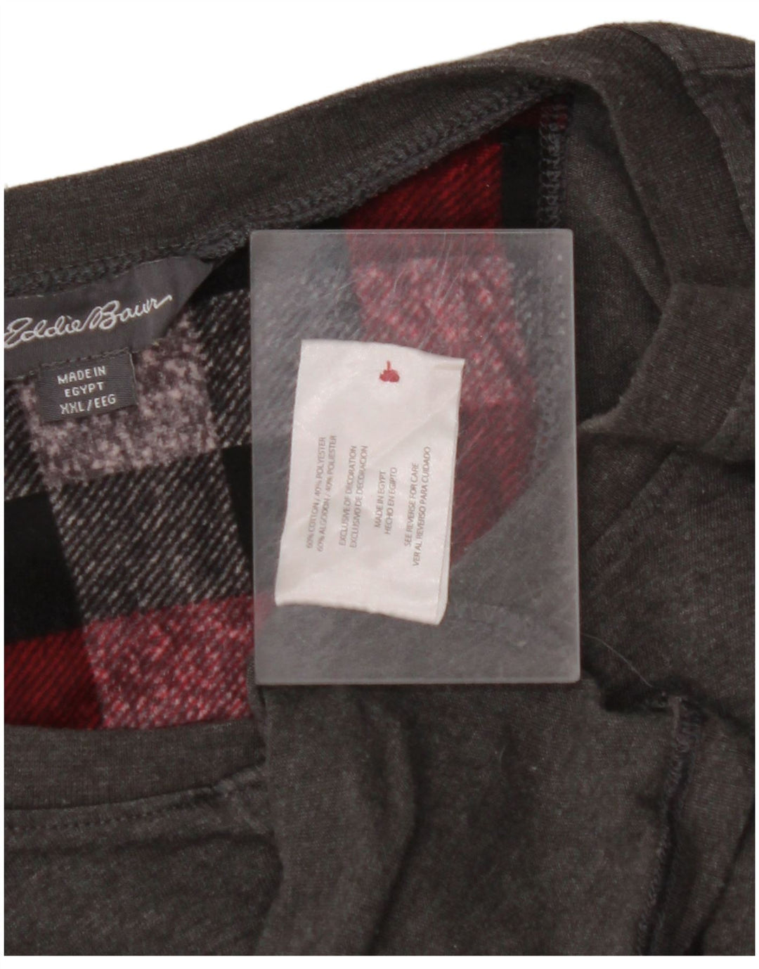 EDDIE BAUER Herren Top Langarm 2XL Grau Baumwolle