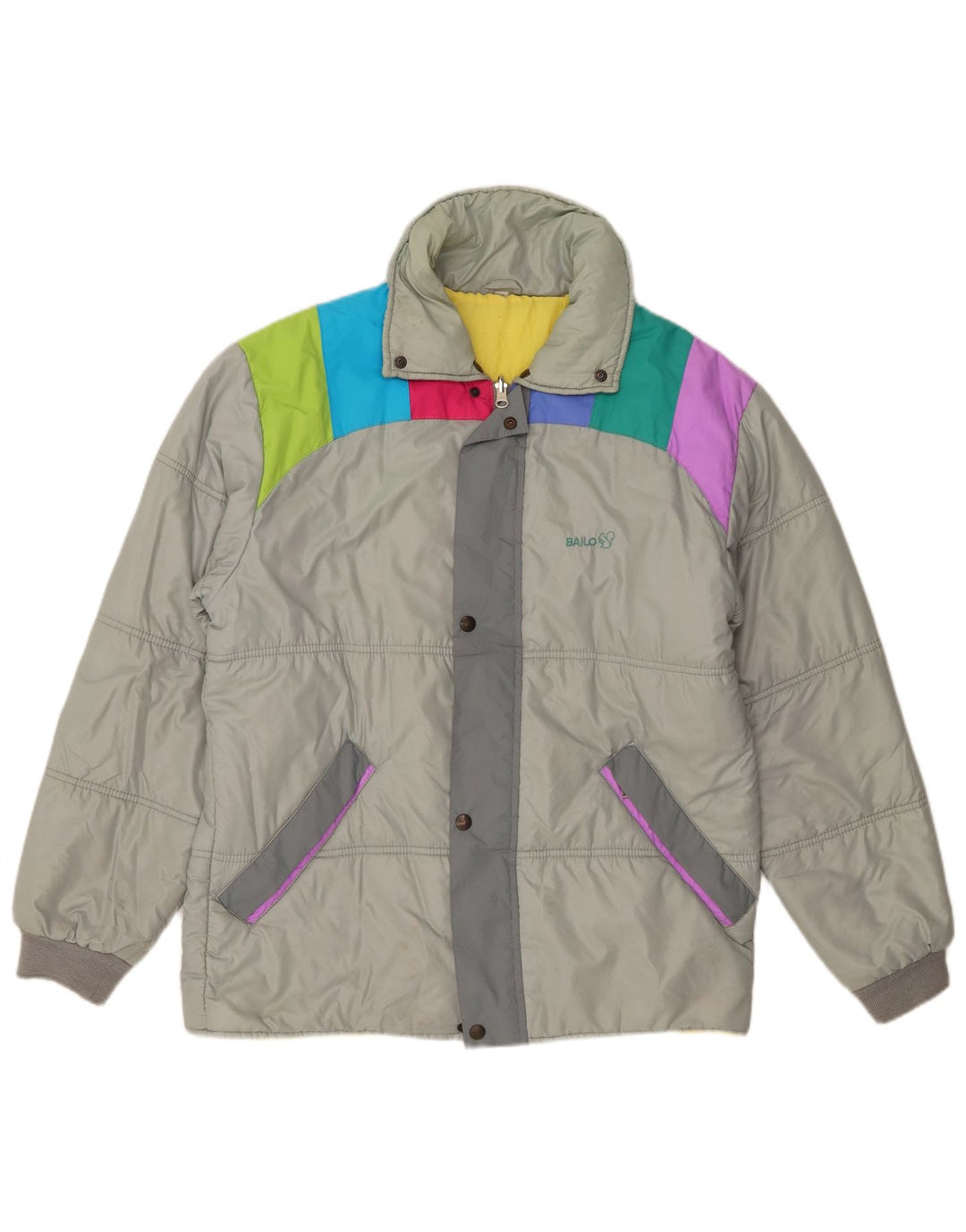 Bailo Herren Wattierte Jacke IT 50 Large Grau Colourblock Polyamid