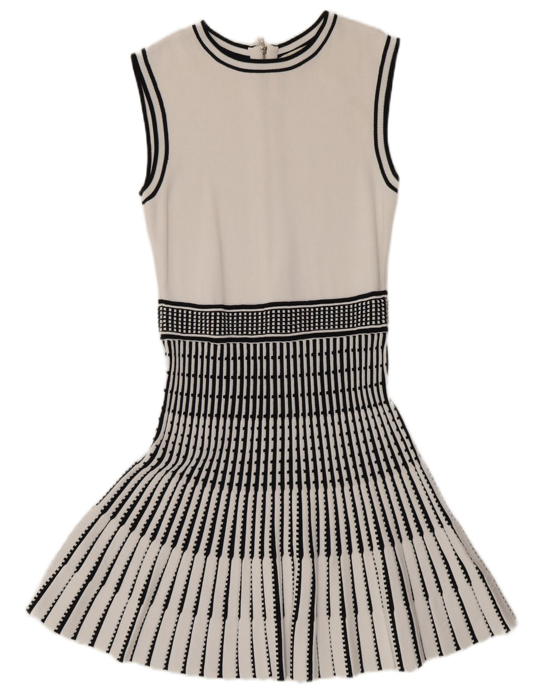 Ärmelloses Meerjungfrauenkleid für Damen von Ted Baker, Größe 2, klein, weiß gestreift