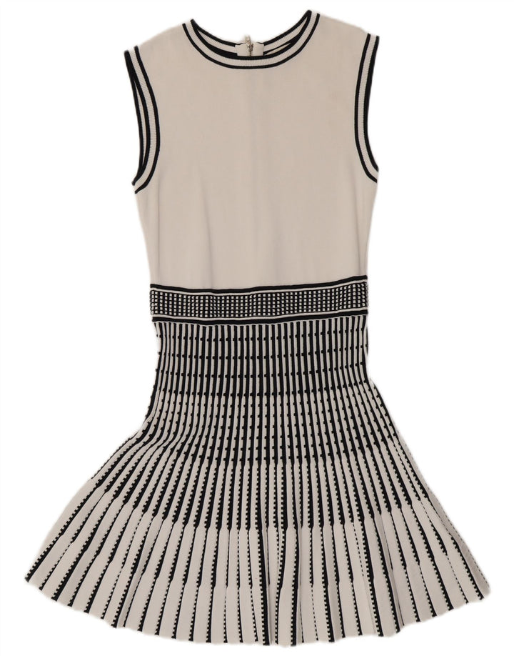 Ärmelloses Meerjungfrauenkleid für Damen von Ted Baker, Größe 2, klein, weiß gestreift