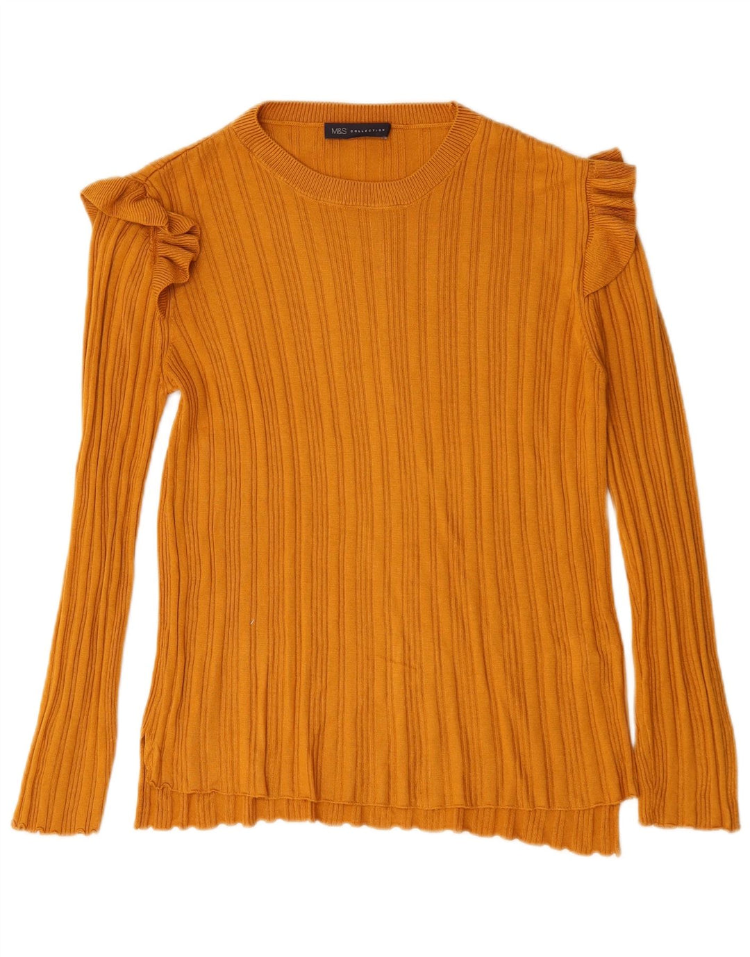 Marks & Spencer Damen Top Langarm UK 12 Mittelgelbes Acryl