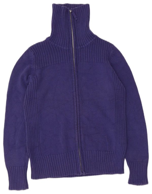 Marks & Spencer Damen-Cardigan-Pullover UK 14 Mittelblaue Baumwolle