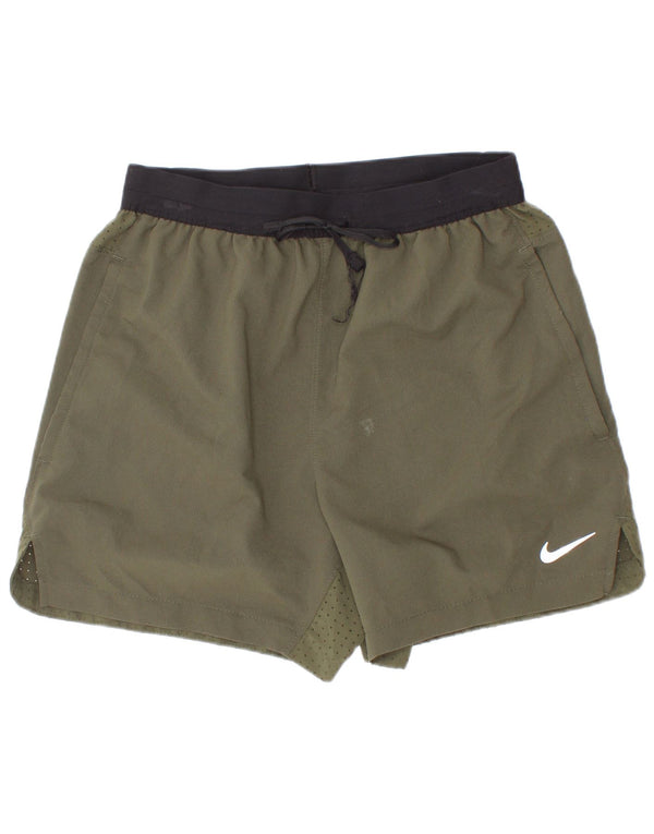 Nike Dri Fit Sportshorts für Jungen, 8–9 Jahre, Größe S, Khaki, Farbblock-Polyester