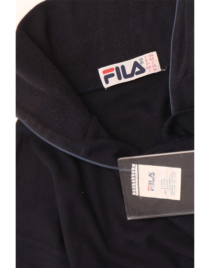 Fila Herren-Oberteil mit Reißverschluss, langärmlig, IT 46, Größe S, marineblau, Baumwolle