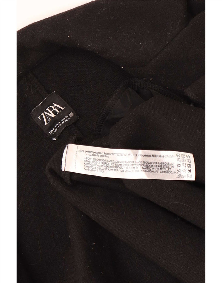 Zara Womens Open Overcoat UK 14 Mittelschwarzes Polyester
