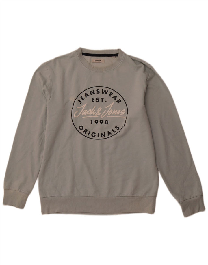 JACK & JONES Herren-Sweatshirt mit Grafik, Größe L, Blau