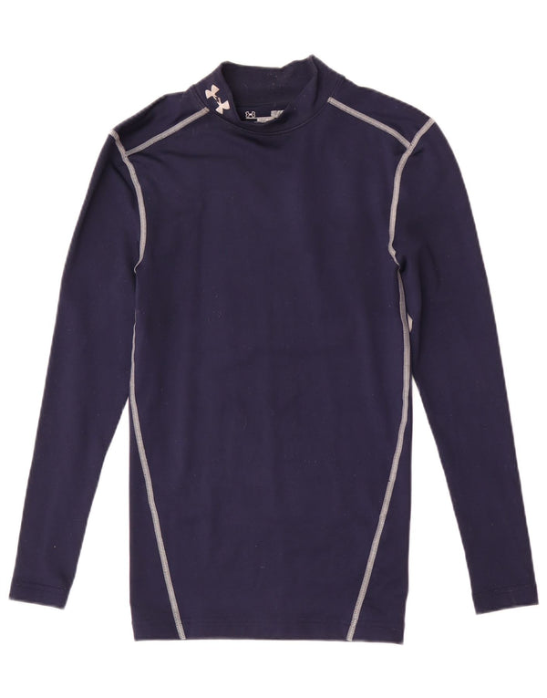 Under Armour Herren Cold Gear Graphic Top Langarm Small Marineblau gestreift