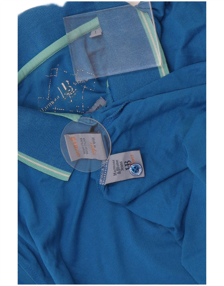 Harmont & Blaine Herren-Poloshirt, große blaue Baumwolle