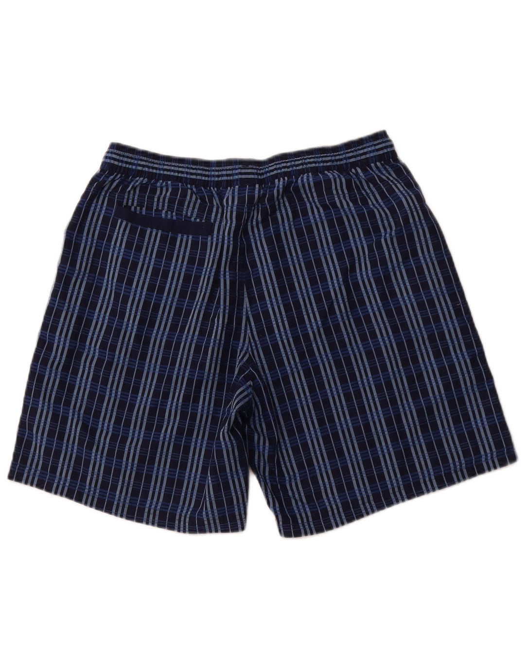 Adidas Herren-Badeshorts, mittelgroß, marineblau, kariert, Polyester