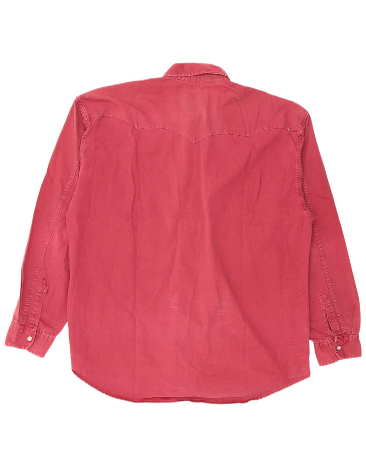 Vintage Herren Westernhemd XL Burgunder Baumwolle