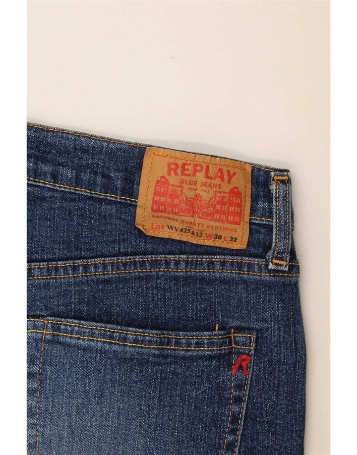 Replay Damen Bootcut Jeans W30 L32 Blaue Baumwolle