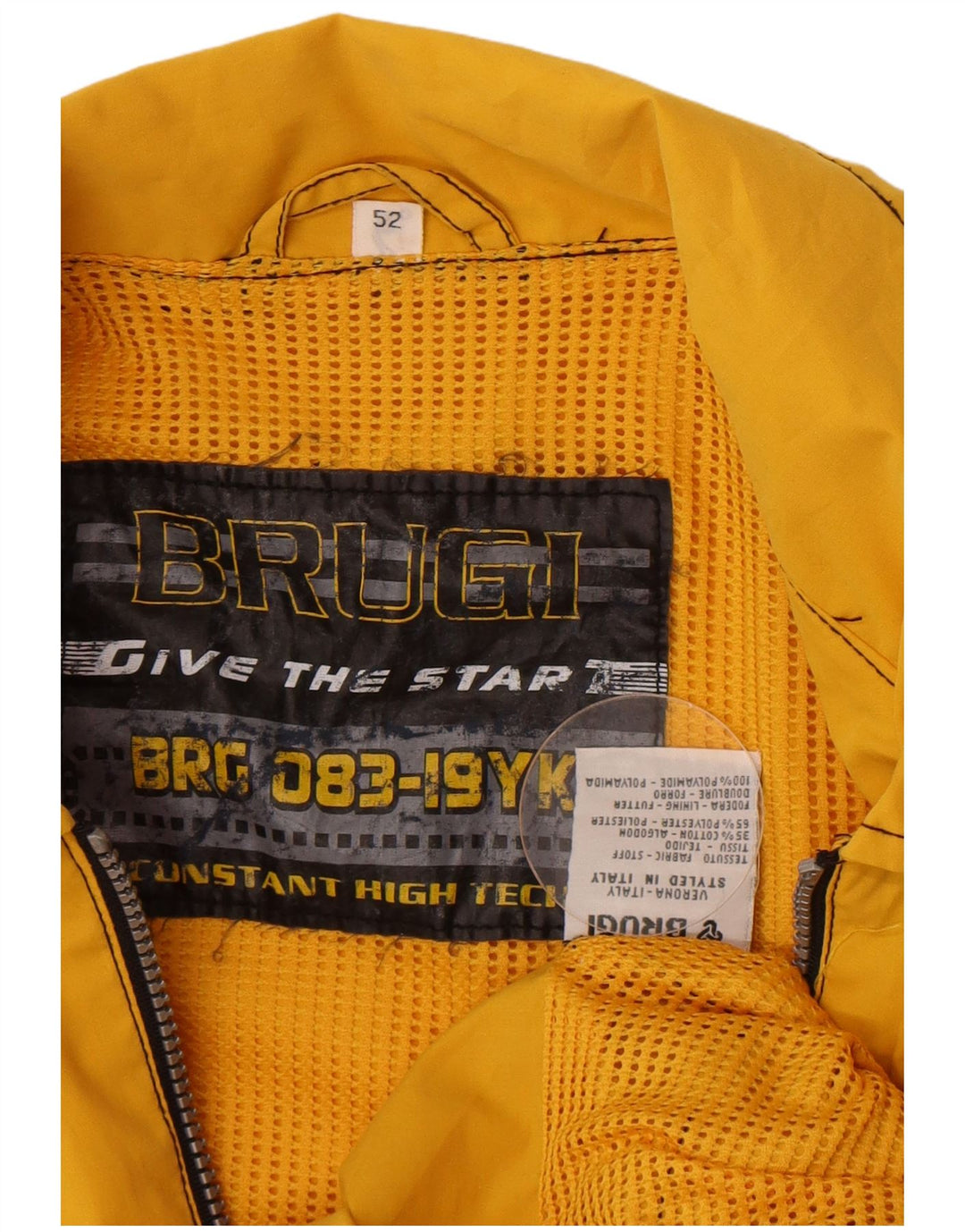 Brugi Herren-Utility-Jacke IT 52 XL, gelbe Baumwolle