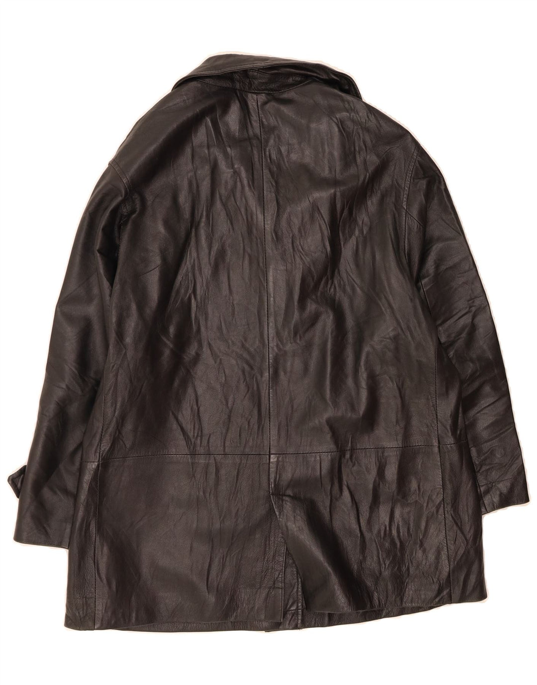 EFFEGI Womens Leather Coat IT 46 Large Black Leather Vintage Effegi and Second-Hand Effegi from Messina Hembry 