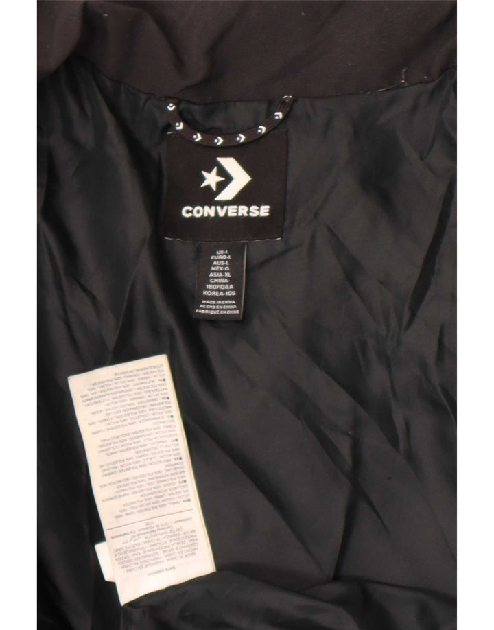 Converse Herren Wattierte Jacke UK 40 Large Grün Colourblock Polyester