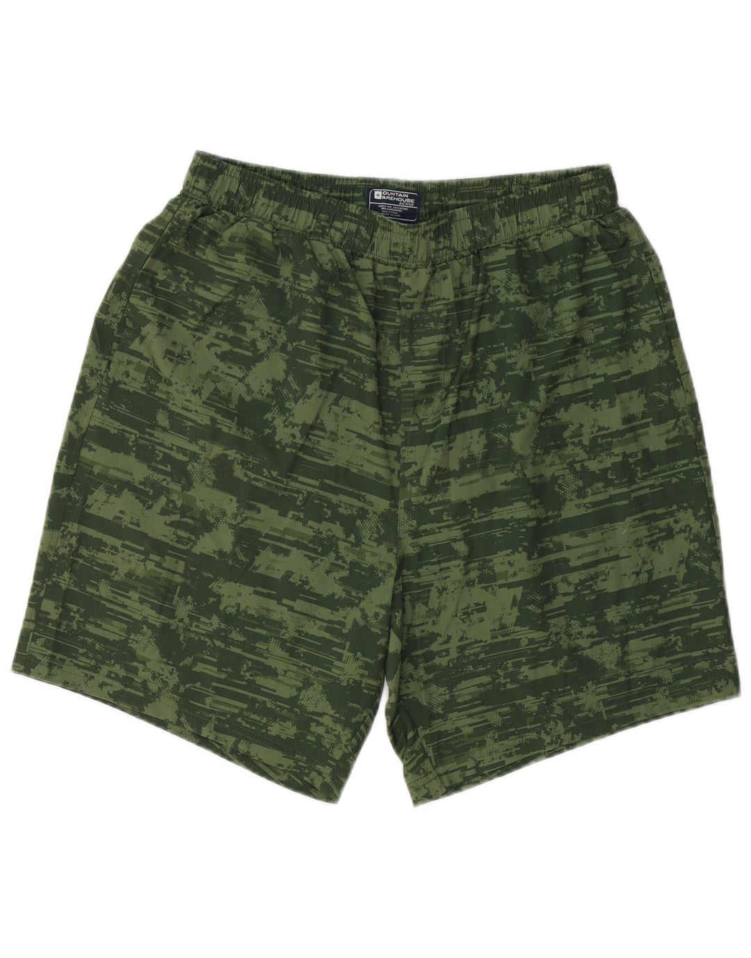 Mountain Warehouse Herren-Sportshorts aus mittelgrünem Camouflage-Polyester