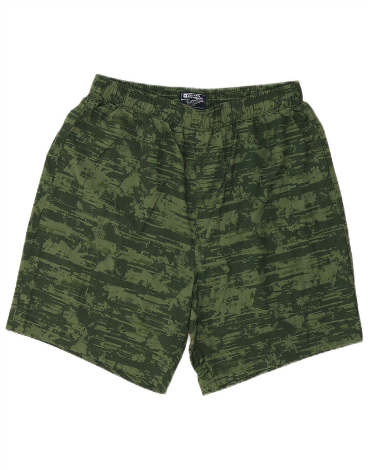 Mountain Warehouse Herren-Sportshorts aus mittelgrünem Camouflage-Polyester