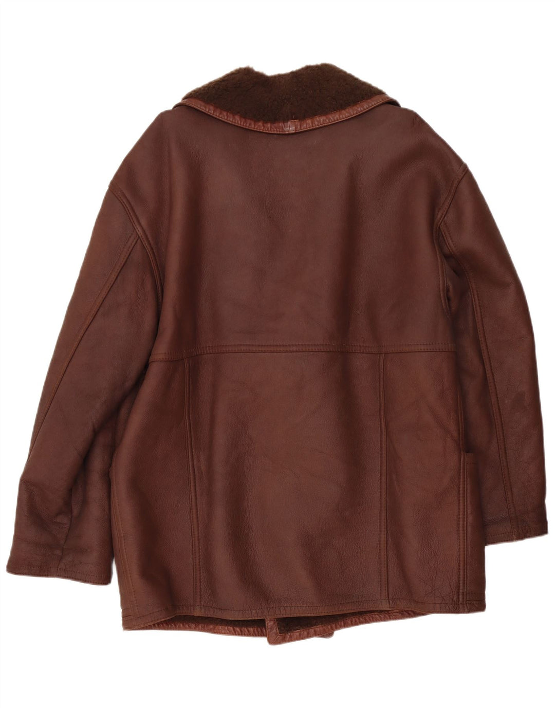 RUFF0 Herren Shearling Jacke UK 40 Large Braun