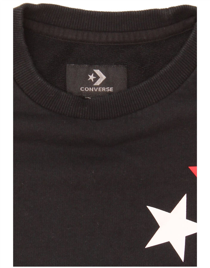 Converse Damen Grafik-Sweatshirt-Pullover, Gr. 8, Schwarz