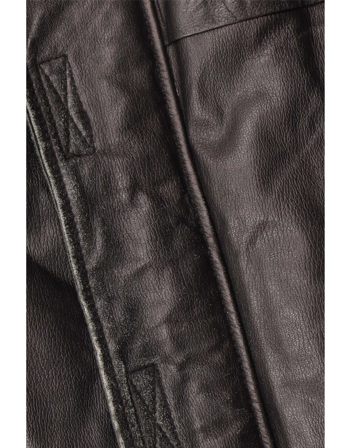 Vintage Herren Ledermantel IT 48 Mittelschwarzes Leder