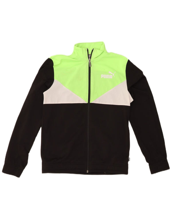 PUMA Jungen-Trainingsanzug-Top-Jacke, 13–14 Jahre, Schwarz, Farbblock